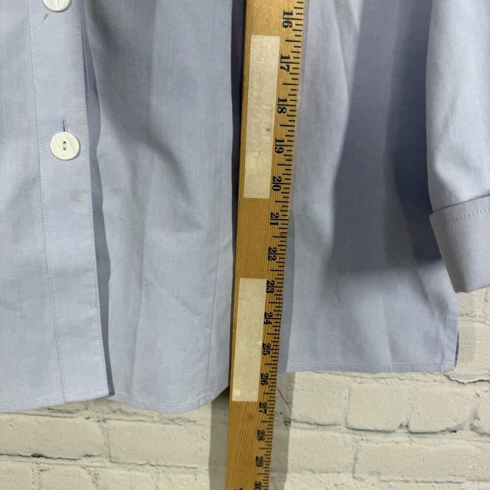 Foxcroft Non Iron Dress Shirt Women Size 18 Blue Office Career Business Top - Picture 10 of 12